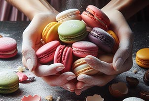 Dos manos llenas de macarons